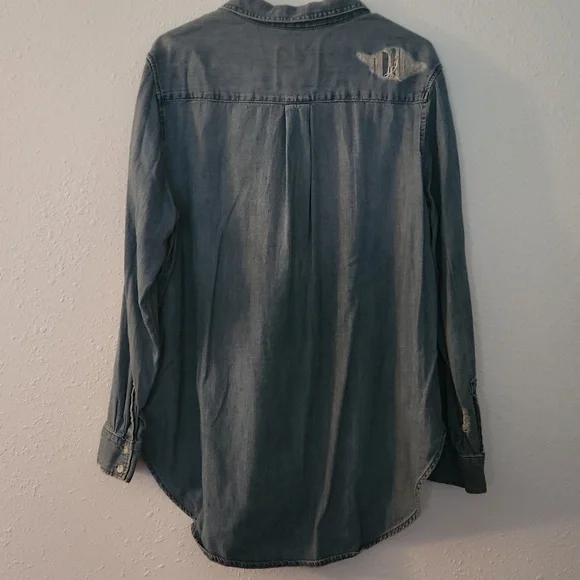 MOSSIMO SUPPLY CO: Distressed Denim Shirt - Picture 5 of 5